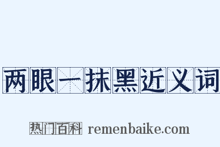 两眼一抹黑近义词是什么意思的图片